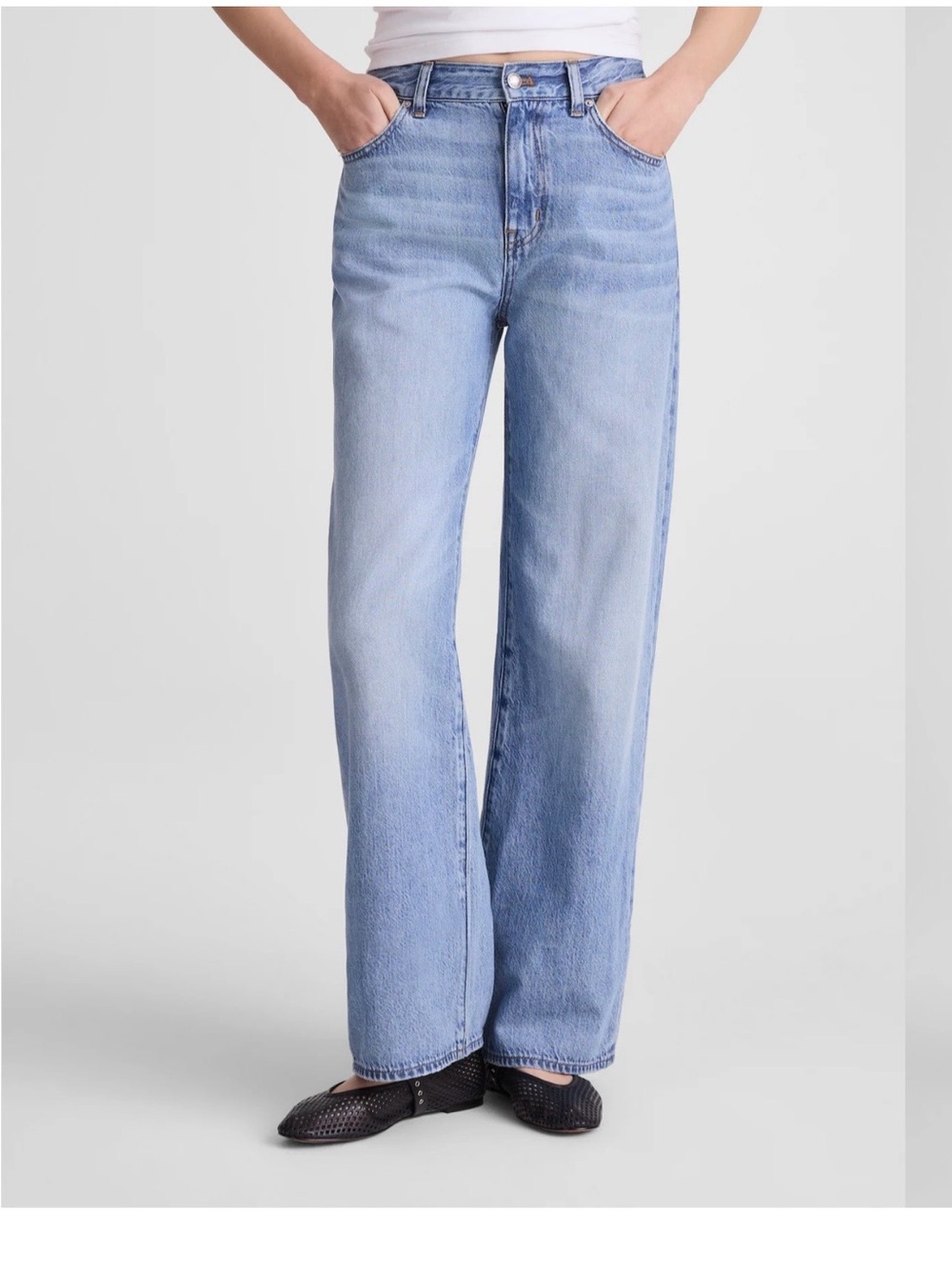 Madewell Perfect Vintage Wide-leg jeans; AIRY denim